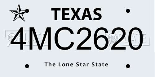 4MC2620 Texas License Plate