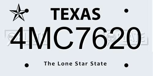 4MC7620 Texas License Plate