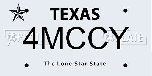 4MCCY Texas License Plate