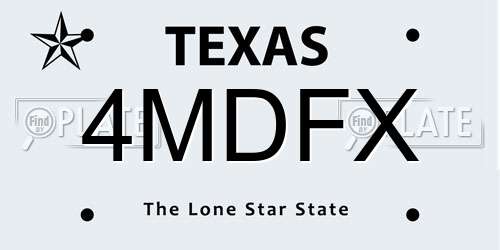 4MDFX Texas License Plate