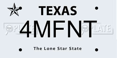 4MFNT Texas License Plate