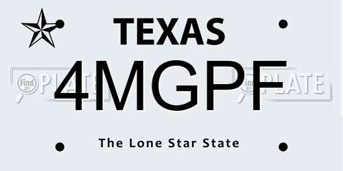 4MGPF Texas License Plate