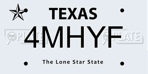 4MHYF Texas License Plate