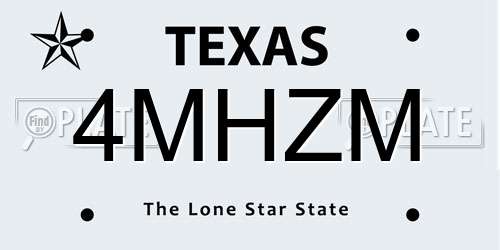4MHZM Texas License Plate