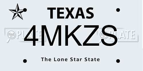 4MKZS Texas License Plate