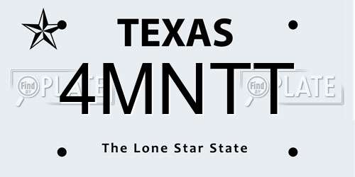 4MNTT Texas License Plate