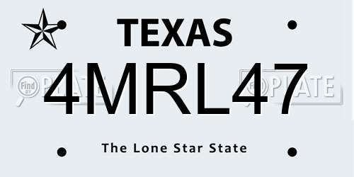 4MRL47 Texas License Plate