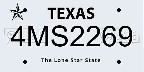 4MS2269 Texas License Plate