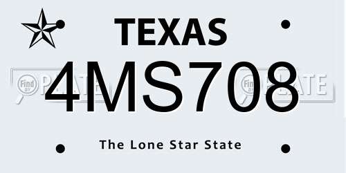 4MS708 Texas License Plate