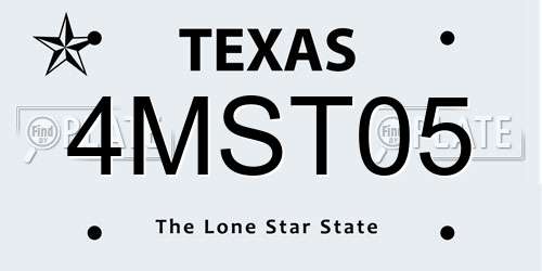 4MST05 Texas License Plate