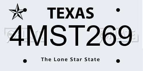4MST269 Texas License Plate