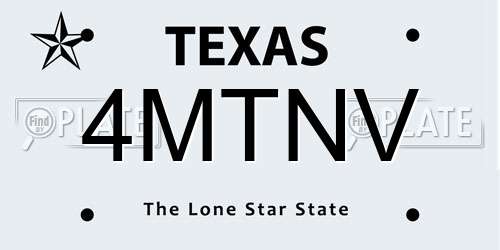 4MTNV Texas License Plate