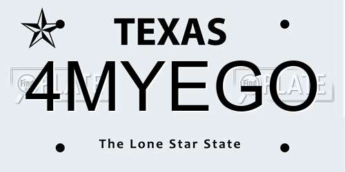 4MYEGO Texas License Plate