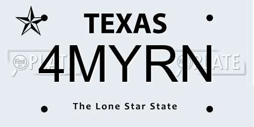 4MYRN Texas License Plate