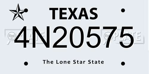 4N20575 Texas License Plate