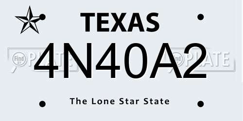 4N40A2 Texas License Plate