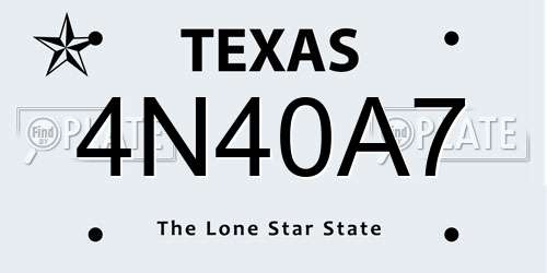 4N40A7 Texas License Plate