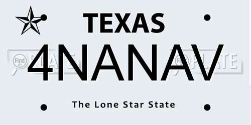 4NANAV Texas License Plate