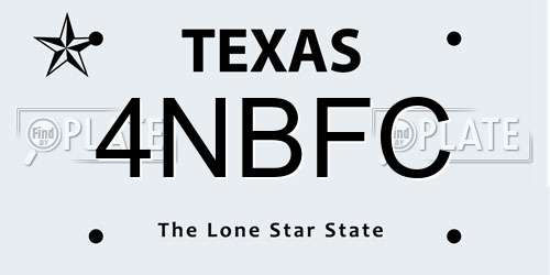 4NBFC Texas License Plate