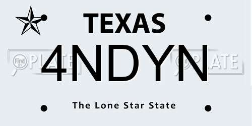 4NDYN Texas License Plate
