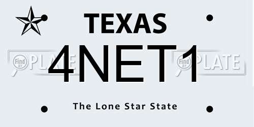 4NET1 Texas License Plate