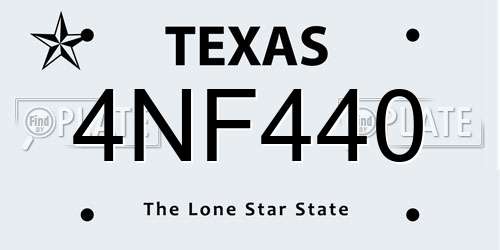 4NF440 Texas License Plate