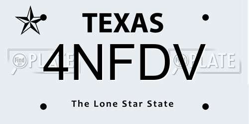 4NFDV Texas License Plate