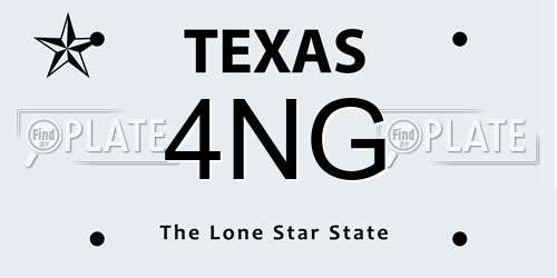 4NG Texas License Plate