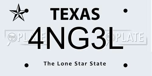 4NG3L Texas License Plate