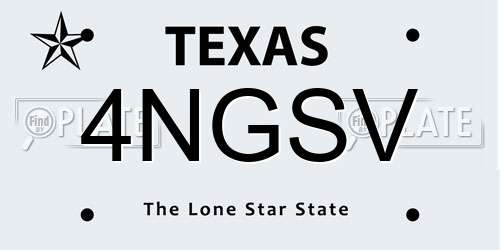 4NGSV Texas License Plate