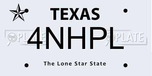 4NHPL Texas License Plate
