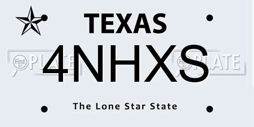 4NHXS Texas License Plate