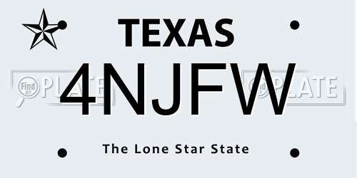 4NJFW Texas License Plate