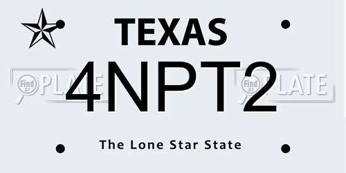 4NPT2 Texas License Plate