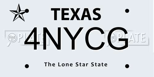 4NYCG Texas License Plate