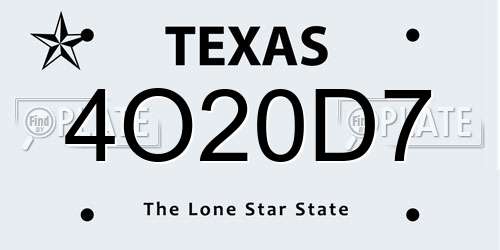 4O20D7 Texas License Plate