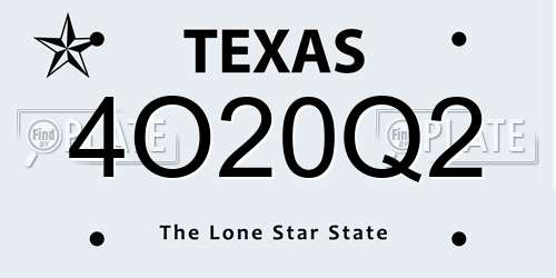 4O20Q2 Texas License Plate