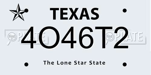 4O46T2 Texas License Plate