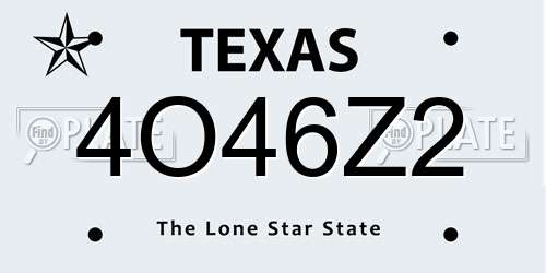 4O46Z2 Texas License Plate