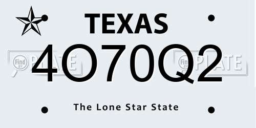 4O70Q2 Texas License Plate