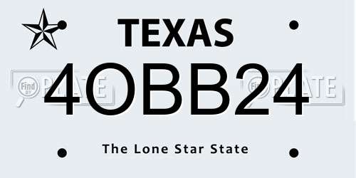 4OBB24 Texas License Plate