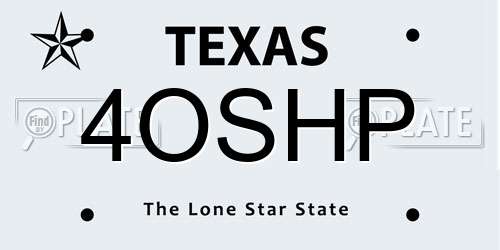 4OSHP Texas License Plate
