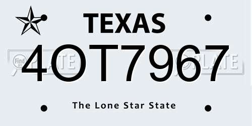 4OT7967 Texas License Plate