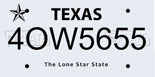 4OW5655 Texas License Plate