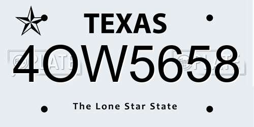 4OW5658 Texas License Plate