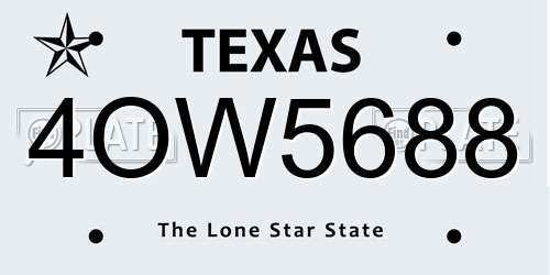 4OW5688 Texas License Plate