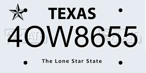 4OW8655 Texas License Plate