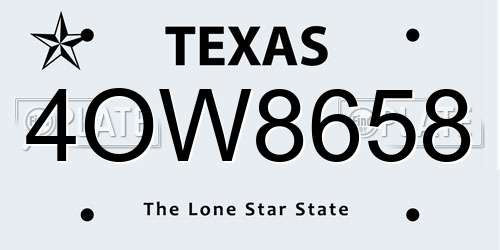 4OW8658 Texas License Plate