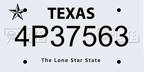 4P37563 Texas License Plate