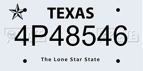 4P48546 Texas License Plate